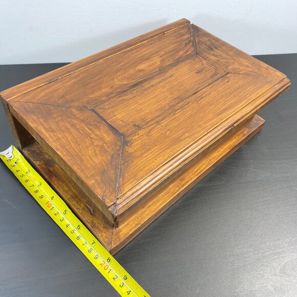 Handmade Wooden Jewelry Box, Red Velvet, Top Opening Keepsake, Luxury Wood, Vint - Picture 5 of 10